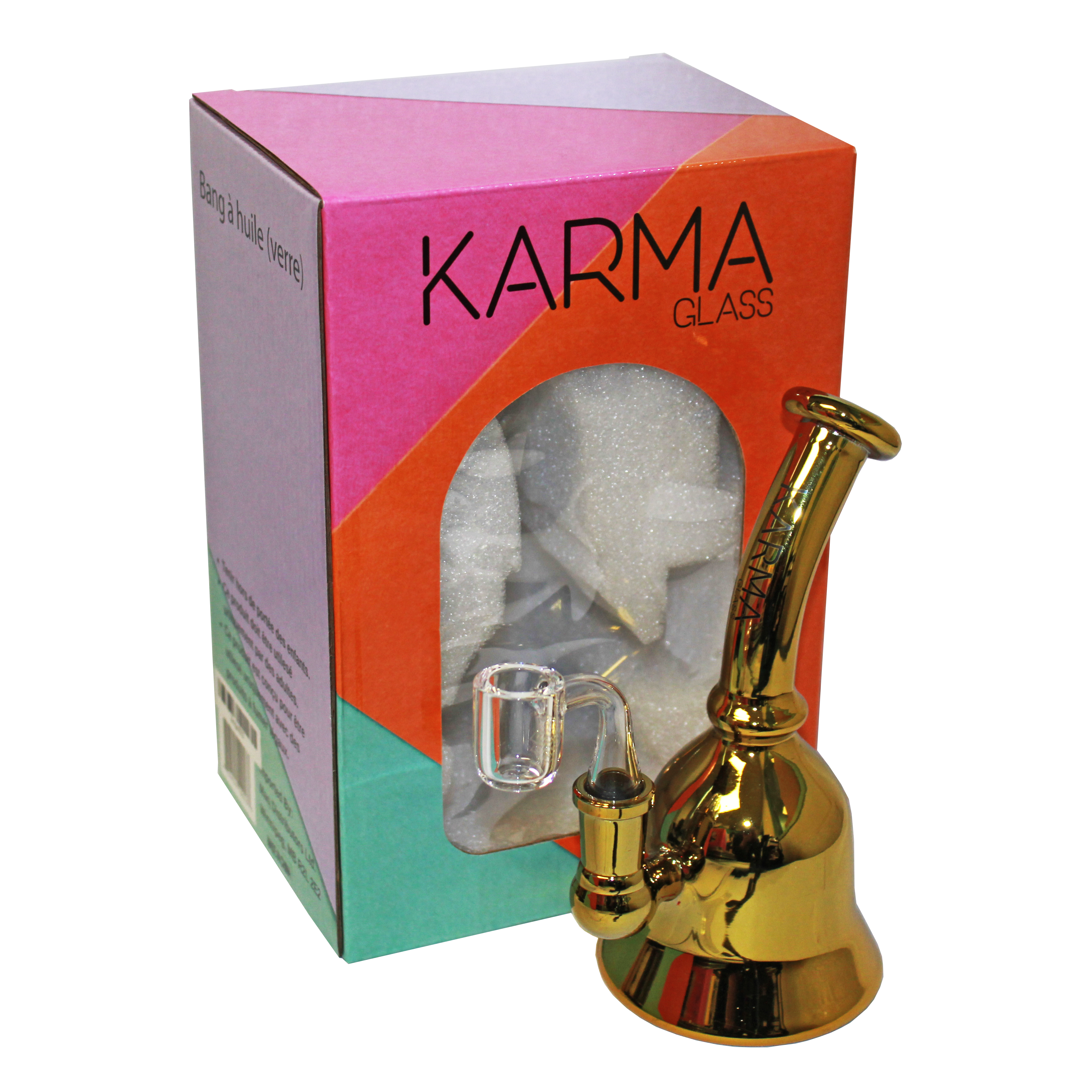 Glass Dab Rig Karma 6" Metallic Gold Kettle