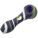 Tree Glass 4.5" Blue & Amber Ribbon Glass Pipe