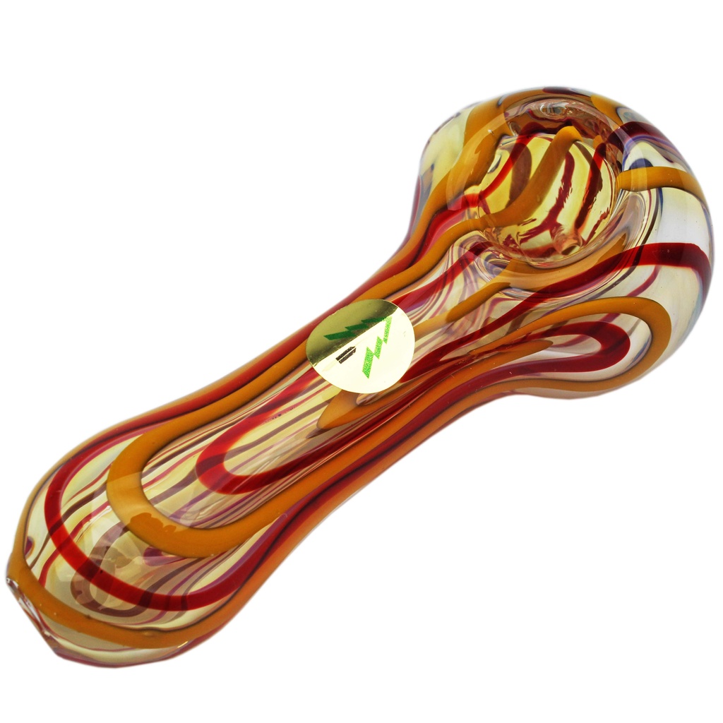 Tree Glass 4" Red & Yellow Stripey Glass Pipe