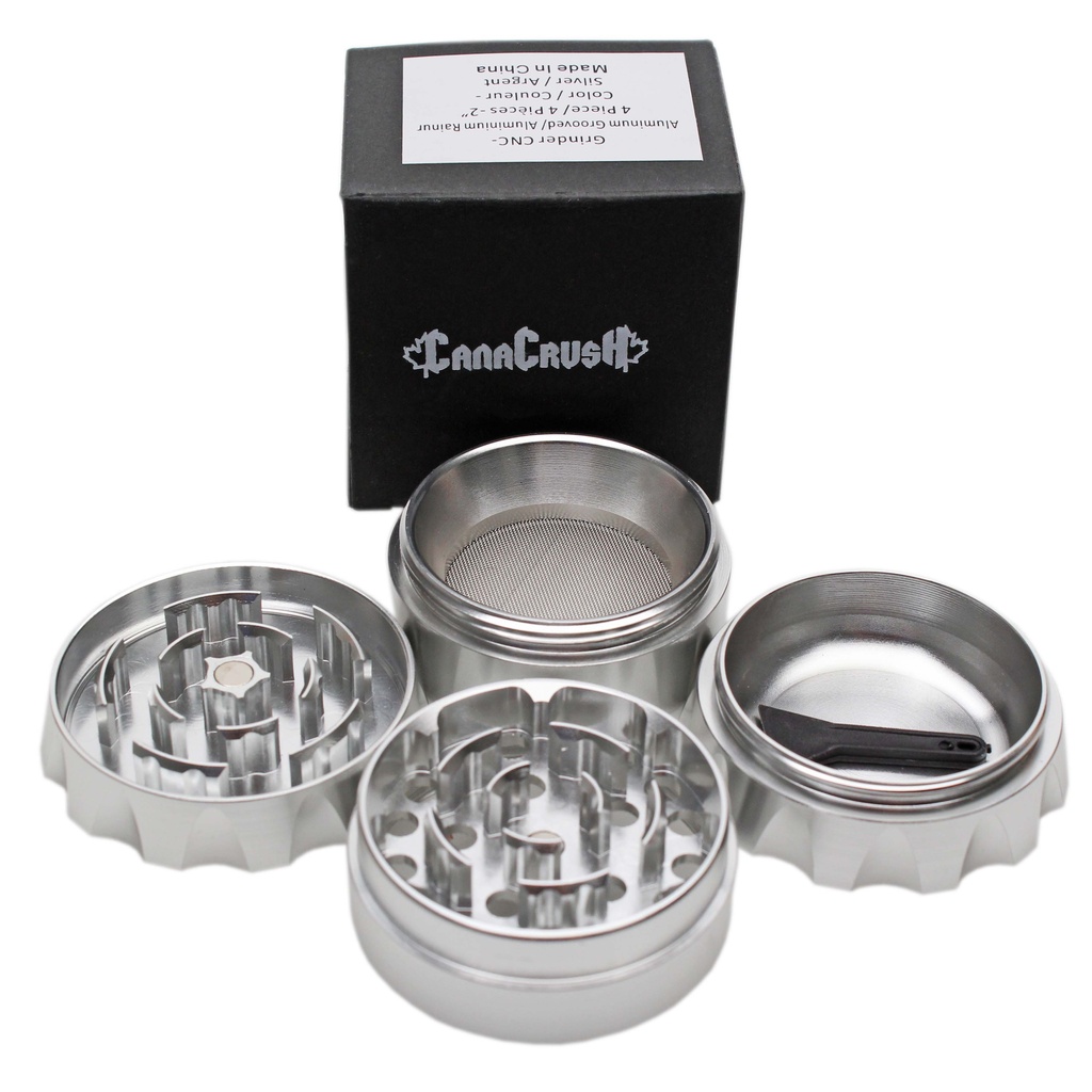 CannaCrush Grooved 2" 4-Piece Grinder