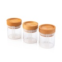 RYOT Jar Box with 3 Clear Jars with Beech Lid