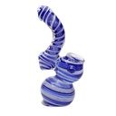 Glass Bubbler Genuine Pipe Co 3" Stand Up Bubbler Color Swirl White