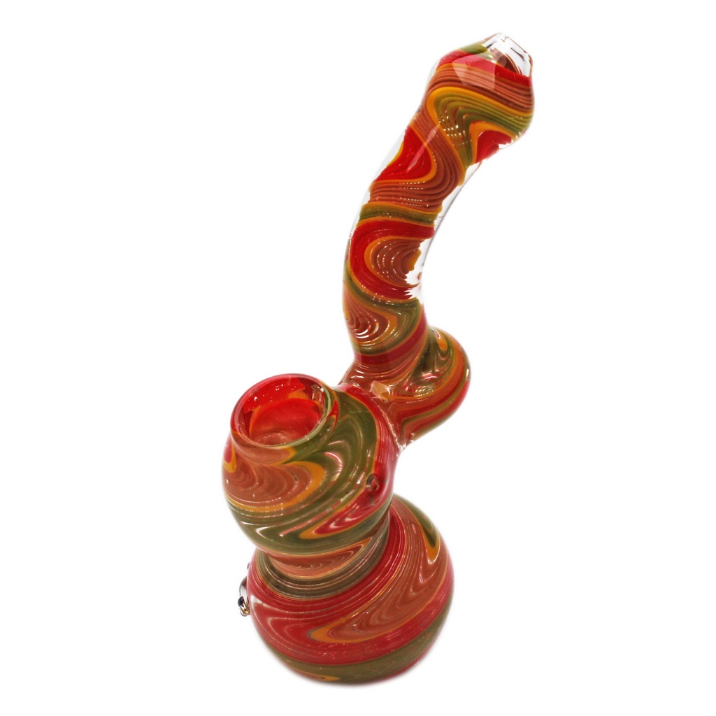 Glass Bubbler Genuine Pipe Co Reversal Stand Up Bubbler Rasta