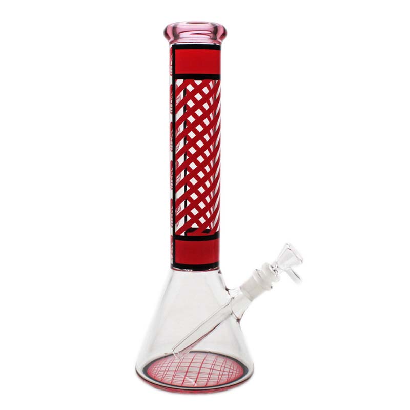 Glass Bong - 14" 7mm Global Stripes - Limited Time