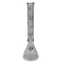 Glass Bong - 18" 7mm  Beaker Chrome Snowflake