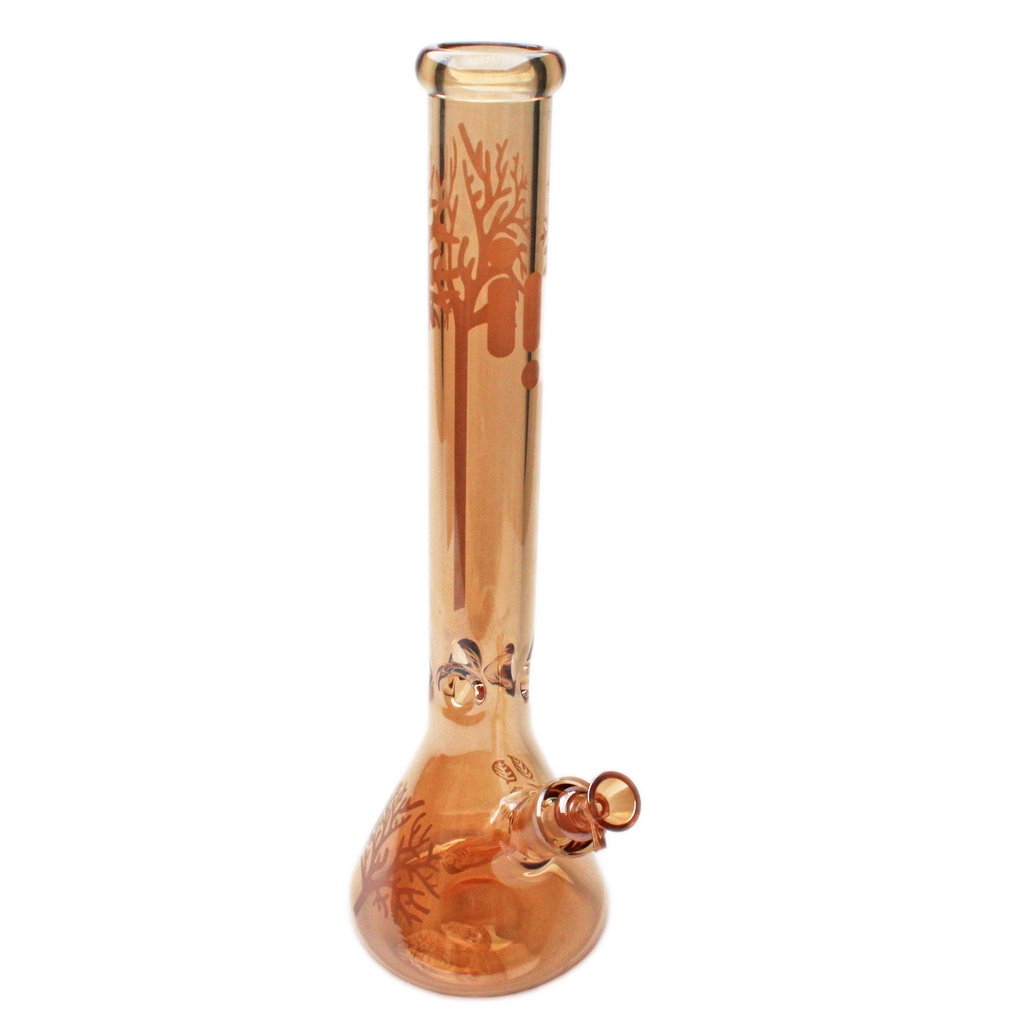 Glass Bong - 18" 7mm  Beaker Chrome Champagne