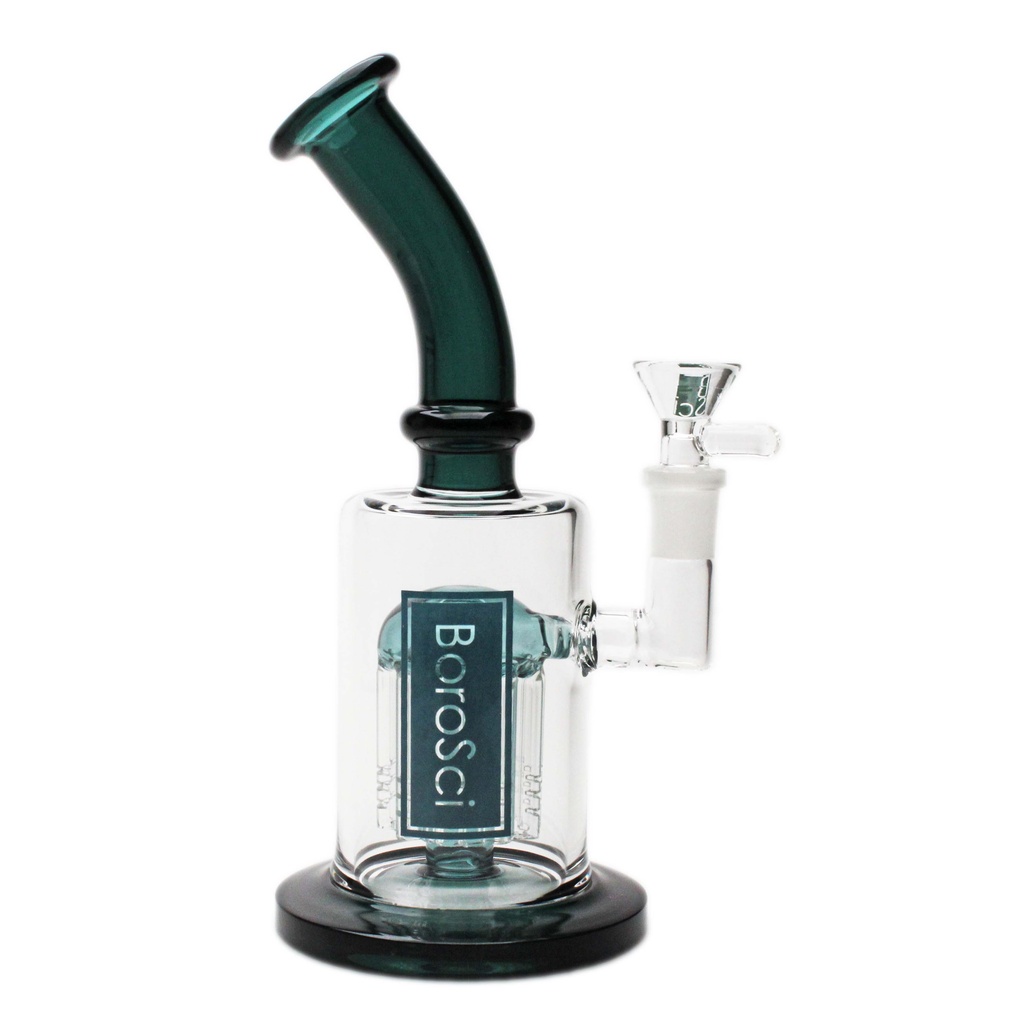 BoroSci 9" Tree Perk Bent Neck Bong/Bubbler