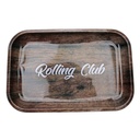 Rolling Club Metal Rolling Tray - Medium - Woodgrain