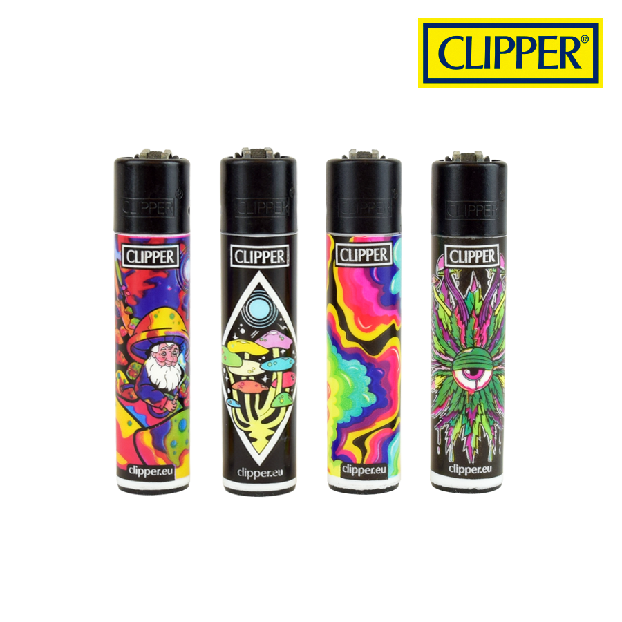 Clipper Round Psychedelic 7 Lighters Tray/48
