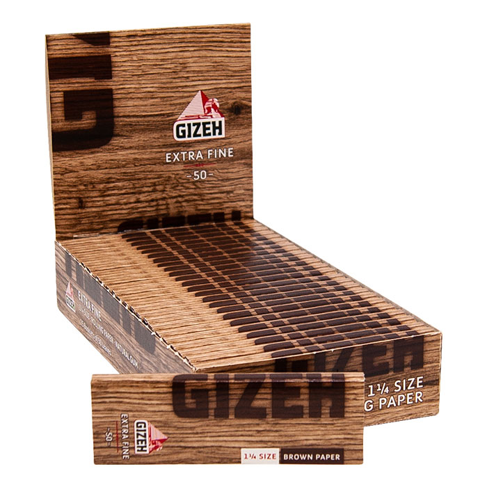 GIZEH Brown Extra Fine Rolling Paper Box Of 25