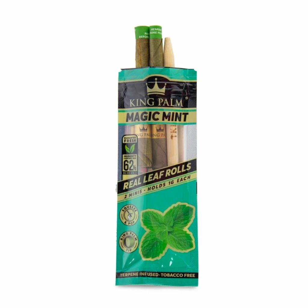 King Palm Mini Pre-Roll Pouch - Magic mint - 2 Per Pack - Box Of 20 