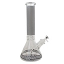 Glass Bong BoroSci 14" Glow In The Dark Checkered