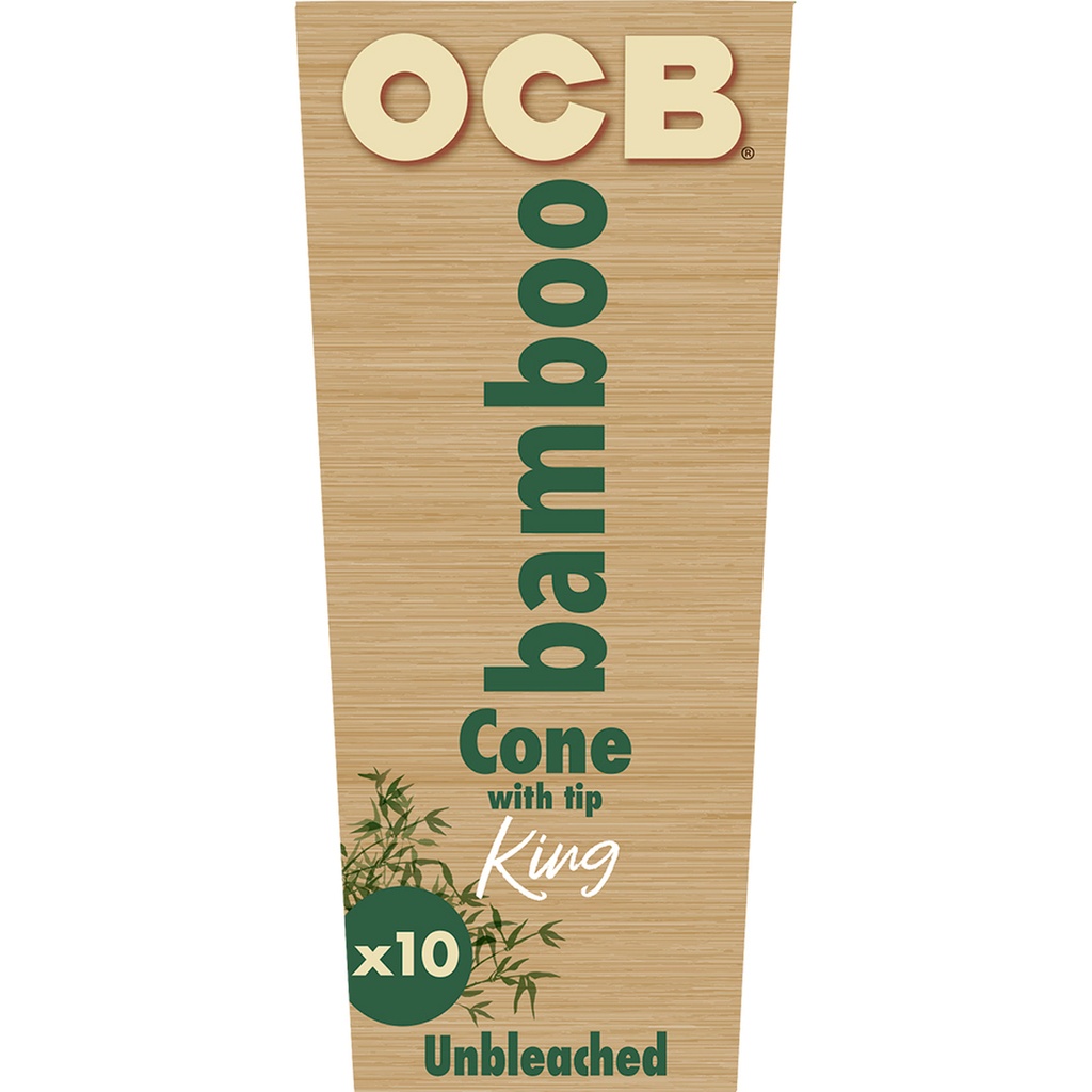 Rolling Papers OCB King Size Bamboo Pre-Rolled Cones - 10 Pack - Box of 12