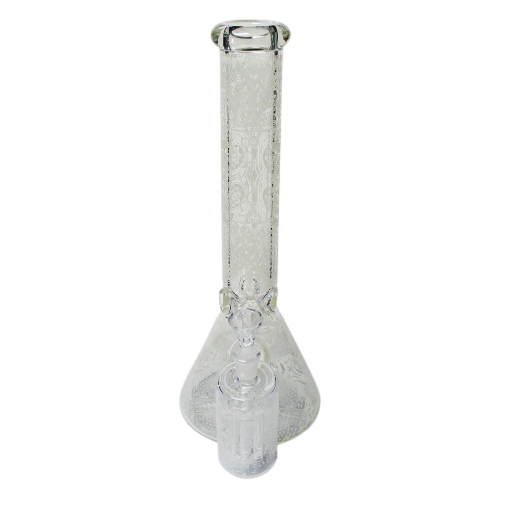 Glass Bong BoroSci 15" Glow In The Dark With Ash Catcher