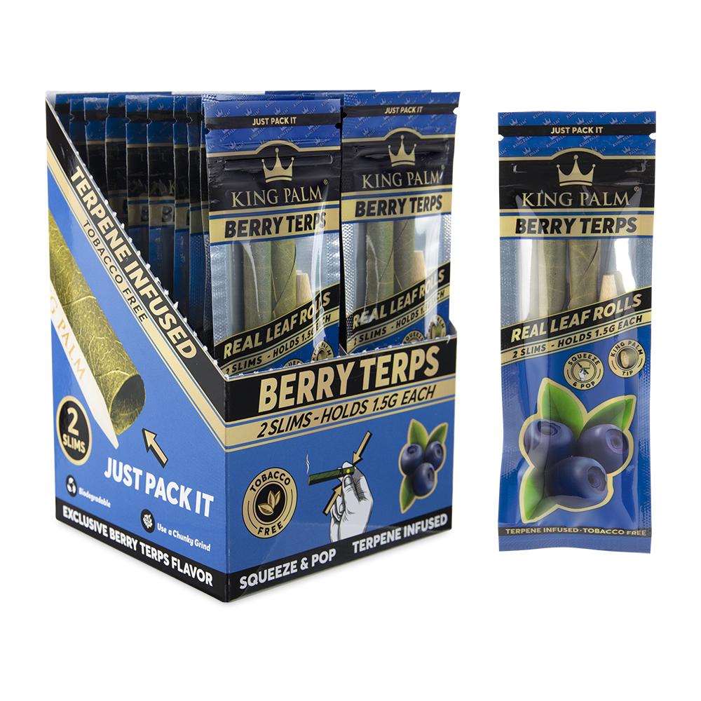 King Palm Slim Pre-Roll - Berry Terps - 2 per pack - Display of 20