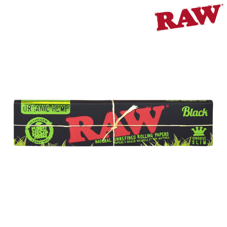Raw Black Organic King Size Slim Rolling Papers Box/50