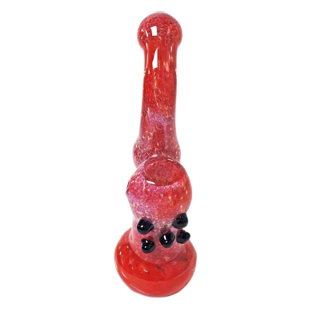 Glass Bubbler Genuine Pipe Co 6" Stand Up Red Aztec