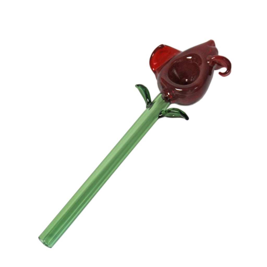 Glass Pipe BoroSci Red Rose Pipe