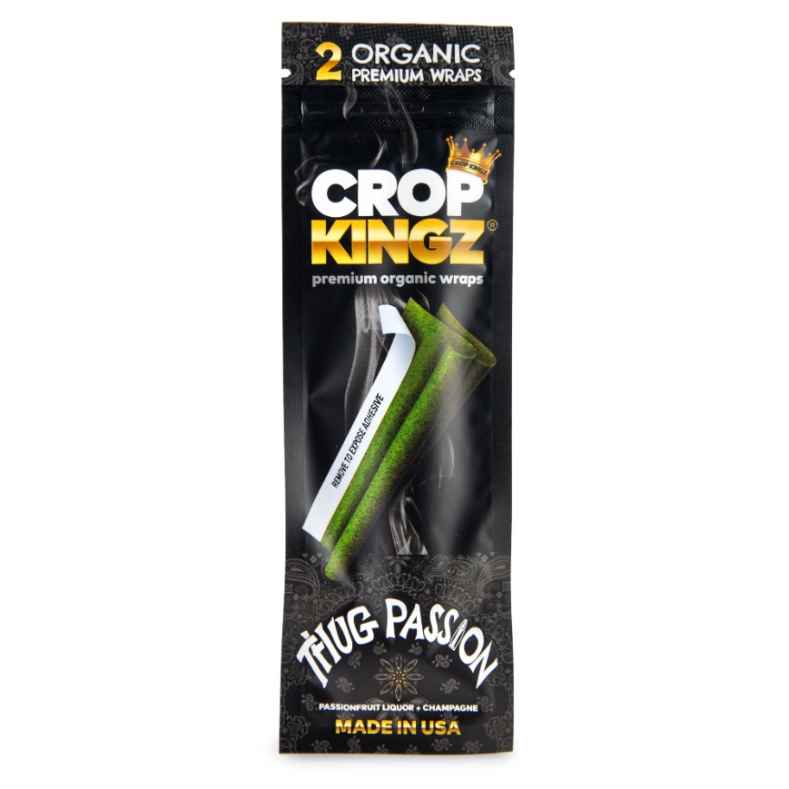 Hemp Wraps Crop Kingz 2pk Thug Passion self Sealing Box of 15