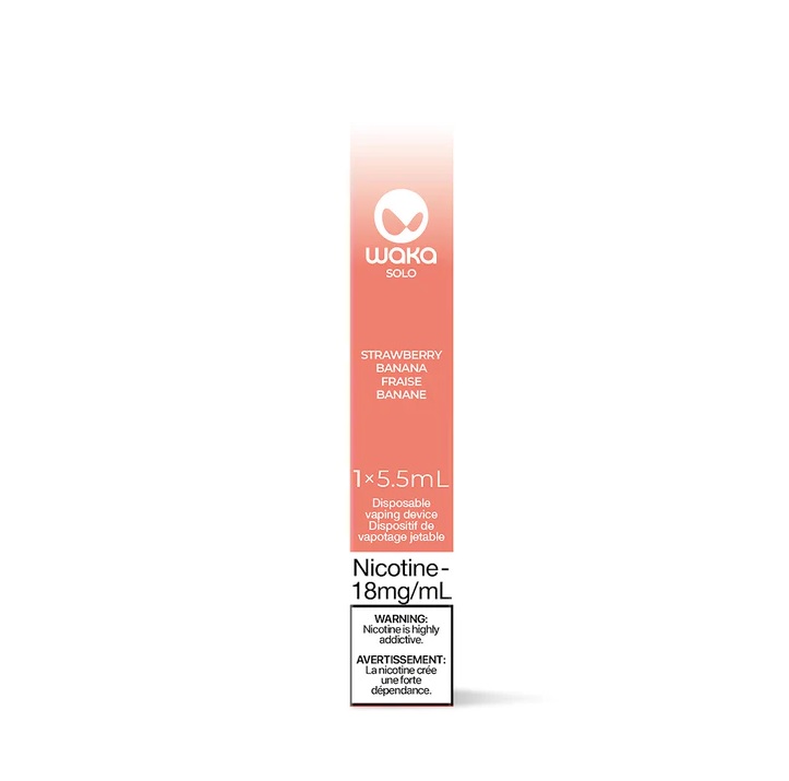 *EXCISED* Disposable Vape Waka Solo 1800 Puff Strawberry Banana Box of 10