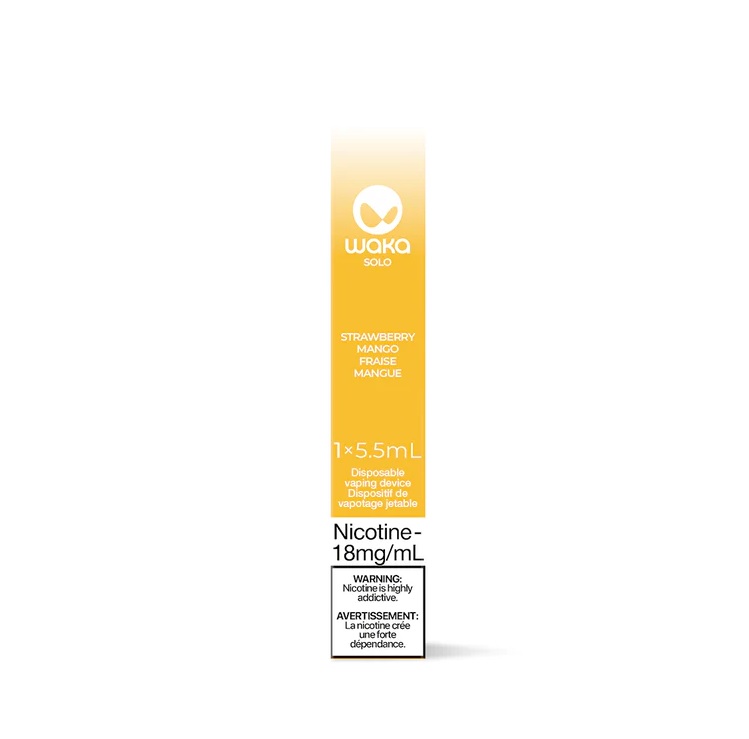 *EXCISED* Disposable Vape Waka Solo 1800 Puff Strawberry Mango Box of 10