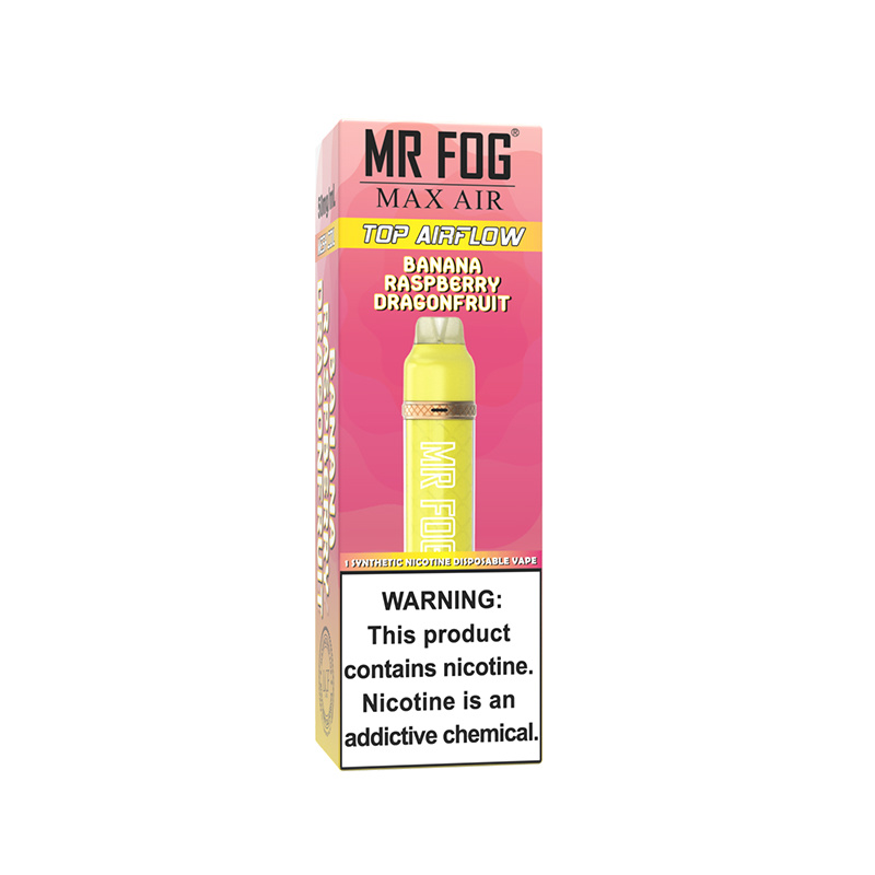 *EXCISED* Mr Fog Max Air Disposable Vape Banana Raspberry Dragonfruit 2500 Puffs Box Of 10