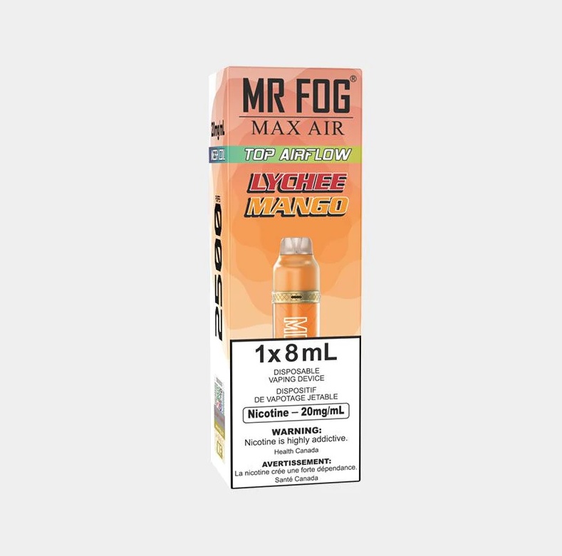 *EXCISED* Mr Fog Max Air Disposable Vape Lychee Mango 2500 Puffs Box Of 10