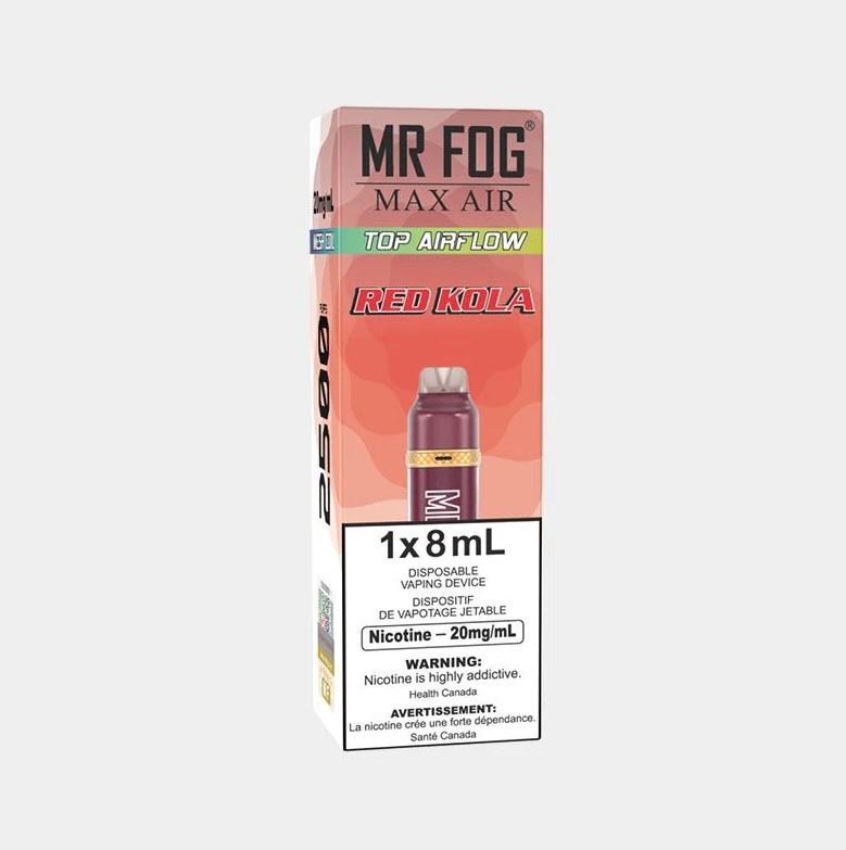 *EXCISED* Mr Fog Max Air Disposable Vape Red Kola 2500 Puffs Box Of 10