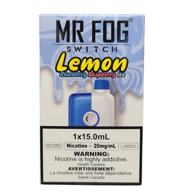 *EXCISED* Mr Fog Switch Disposable Vape Lemon Blueberry Raspberry Ice 5500 Puffs Box Of 10