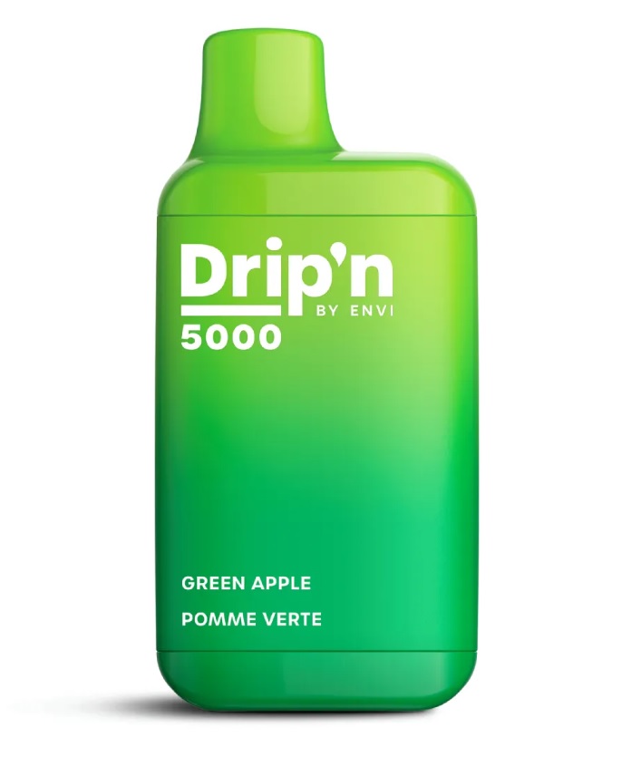 *EXCISED* Envi Drip'n Disposable Vape 5000 Puff Green Apple Box Of 6