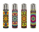 Disposable Lighters Clipper Large Printed Mandala Tray Of 48