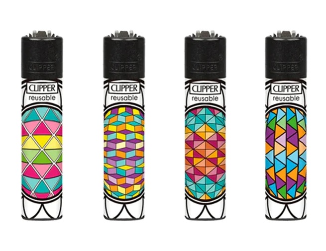Disposable Lighters Clipper Large Printed Print Crash Tray Of 48