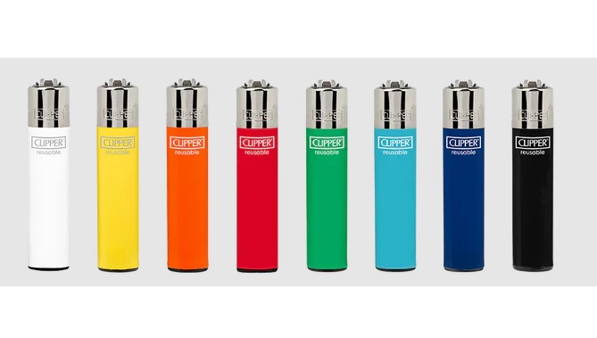 Disposable Lighters Clipper Mini Solid Assorted Colors Tray Of 48