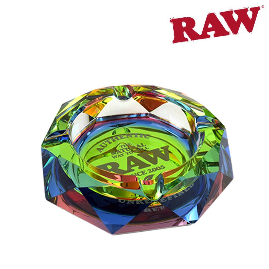 Ashtray Raw Glass Rainbow