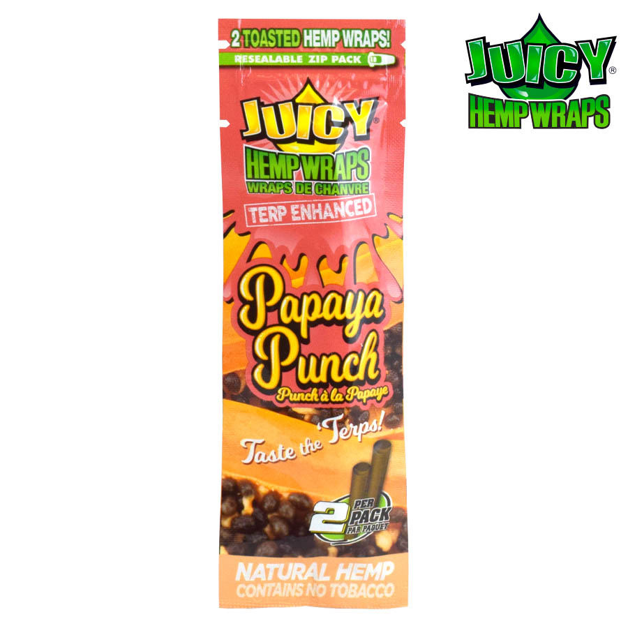 Hemp Wraps Terp Enhanced Juicy Jay Papaya Punch Box of 25