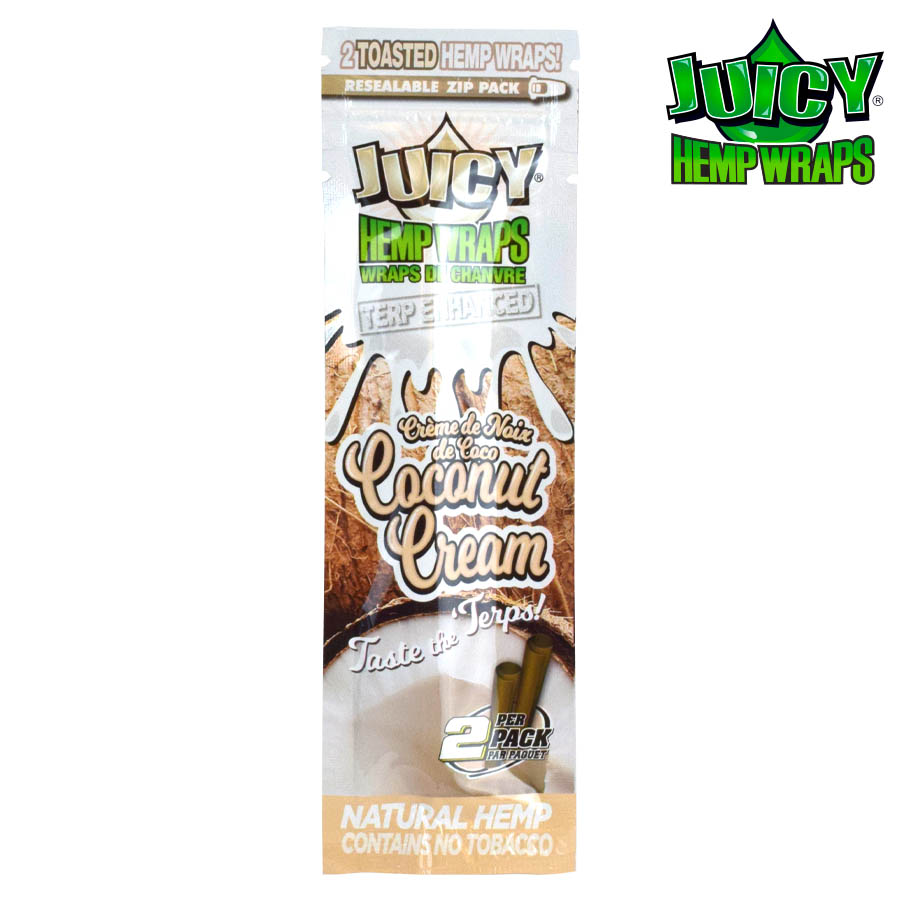Hemp Wraps Terp Enhanced Juicy Jay Coconut Cream Box of 25