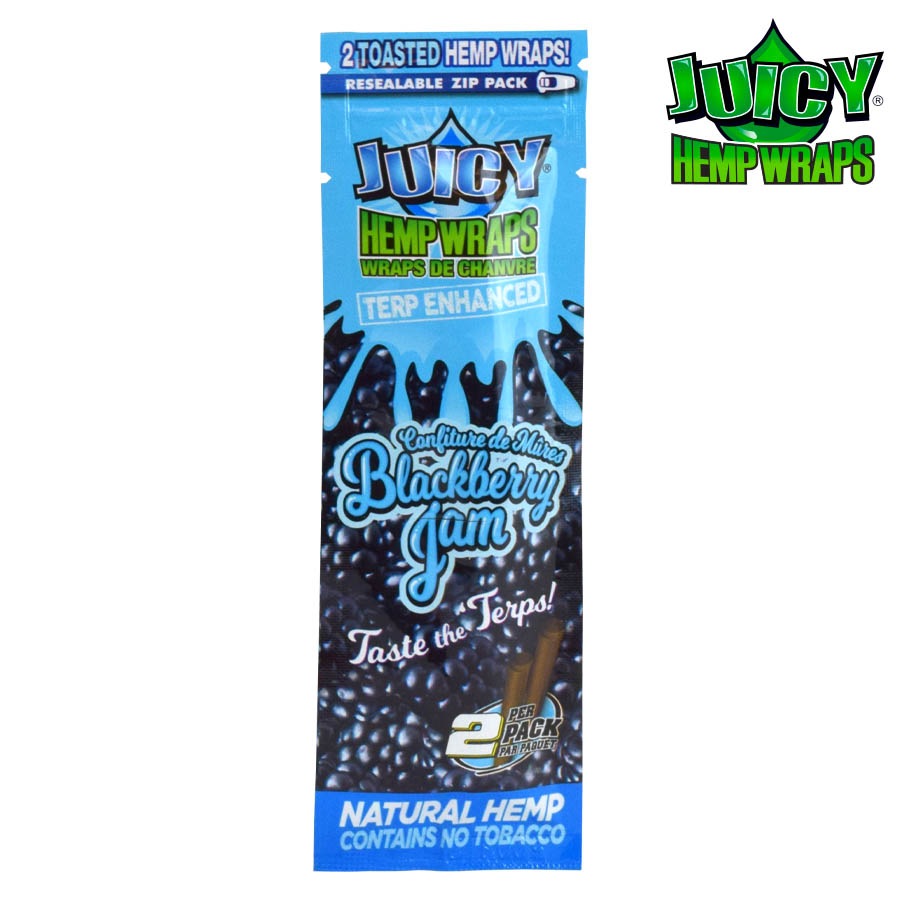 Hemp Wraps Terp Enhanced Juicy Jay Blackberry Jam Box of 25