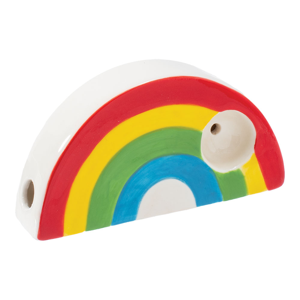 Ceramic Pipe Wacky Bowlz Rainbow 3.5"