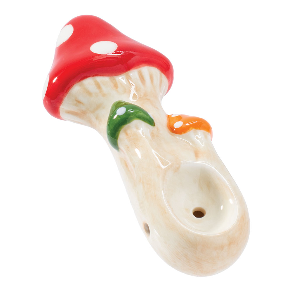 Ceramic Pipe Wacky Bowlz Tri Mushroom 4"