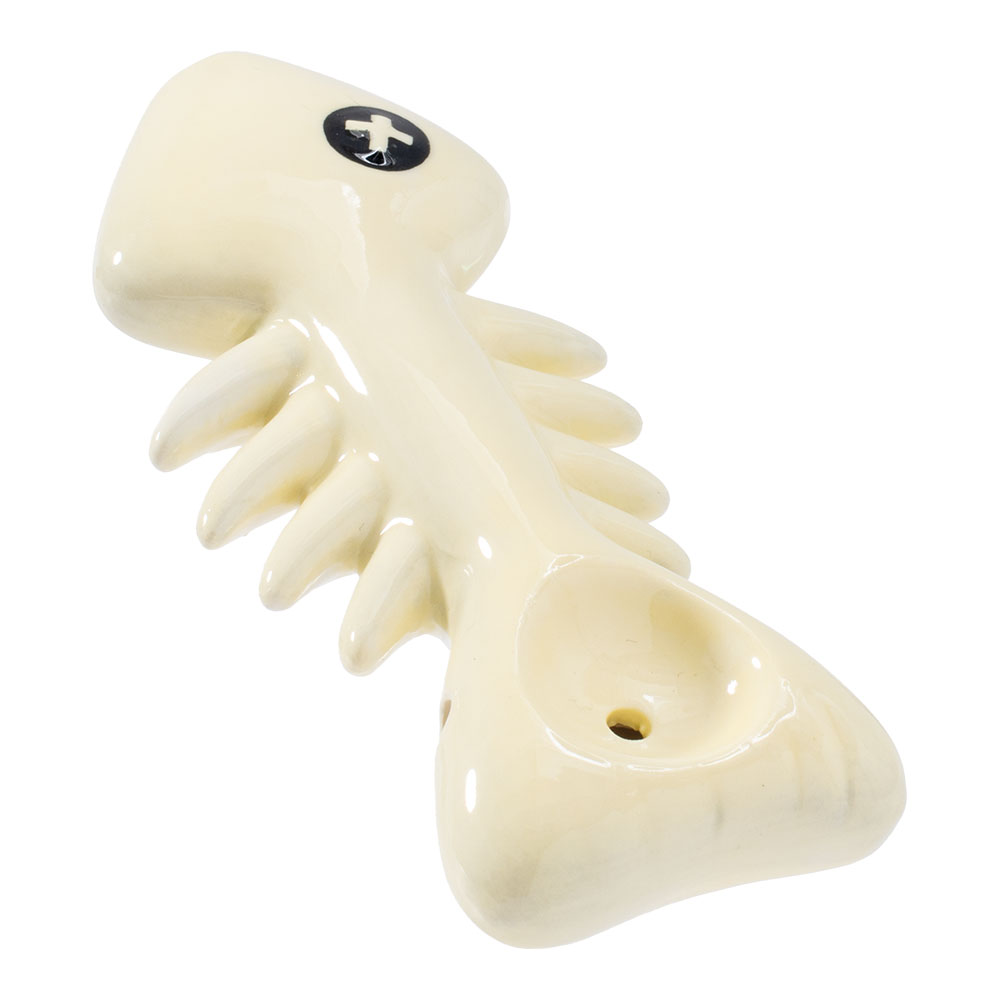 Ceramic Pipe Wacky Bowlz Fish Skeleton 4"