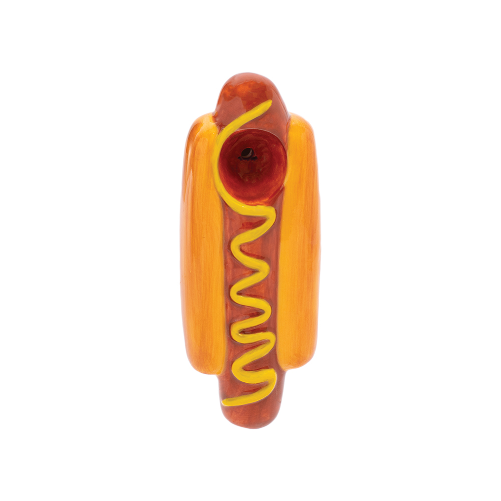 Ceramic Pipe Wacky Bowlz Hot Dog 4.5"