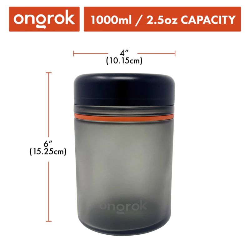 Glass Storage Jar Ongrok Child Resistant 1000ml 2 oz.