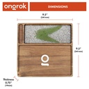 Rolling Tray Ongrok Acacia Wood Tray Medium Leaf