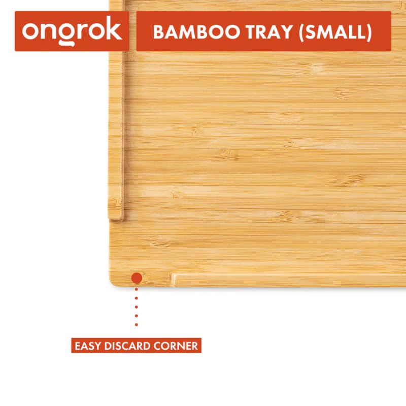 Rolling Tray Ongrok Bamboo Wood Tray Small