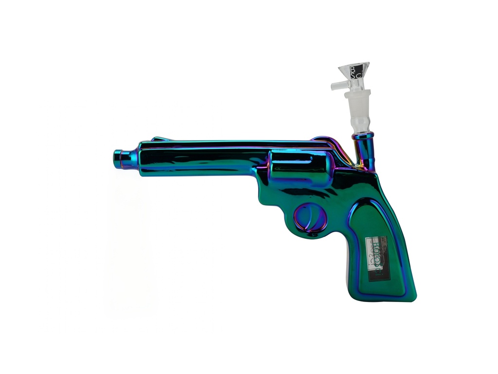 Glass Bong Borosci Metallic Pistol 10"