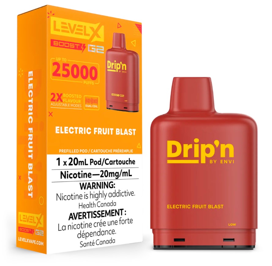 Federal *EXCISED* Nicotine Pod Drip'n Level X Boost G2 Electric Fruit Blast Box of 6