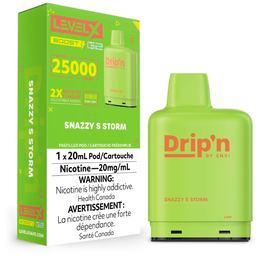 Alberta *EXCISED* Nicotine Pod Drip'n Level X Boost G2 Snazzy S Storm Box of 6