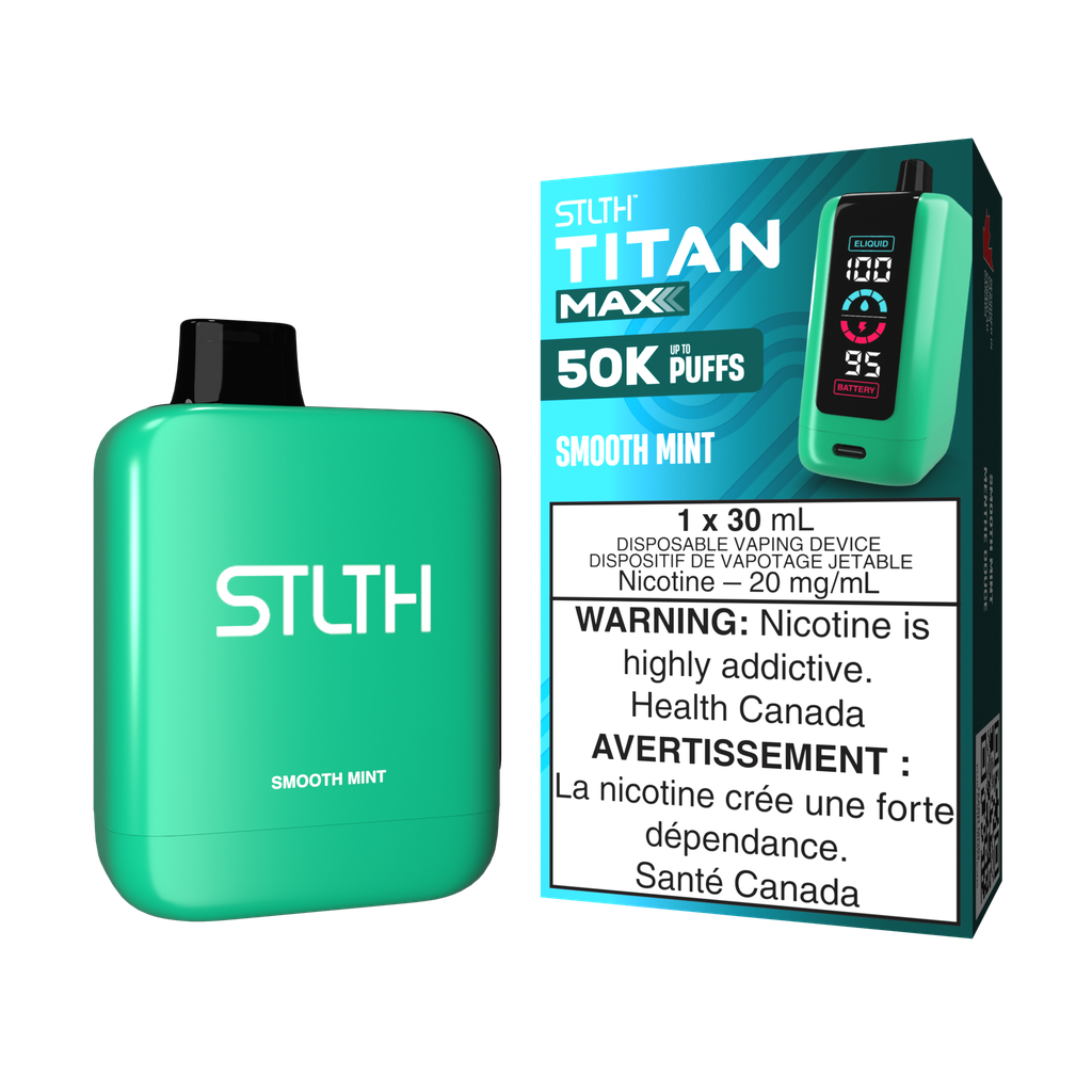 Manitoba *EXCISED* Disposable Vape STLTH Titan Max 50K Smooth Mint Box of 4