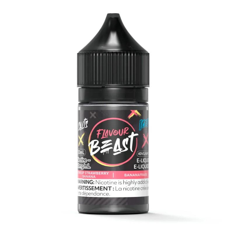 Alberta *EXCISED* Nicotine Liquid Flavour Beast Salt STR8 UP Strawberry Banana Iced