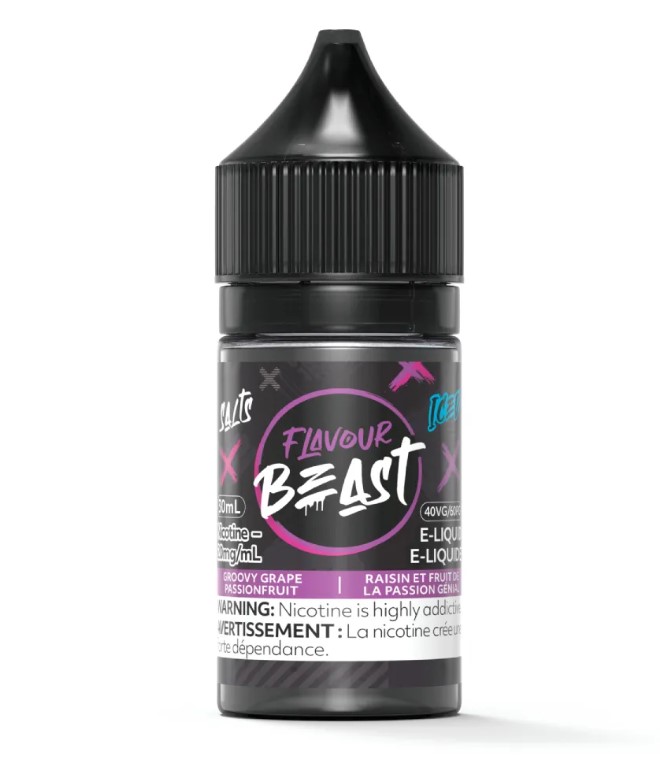 Manitoba *EXCISED* Nicotine Liquid Flavour Beast Salt Groovy Grape Passionfruit Iced